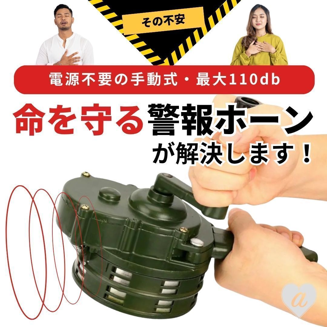 ハンドサイン 手動警報機 緊急事態 110db 手動式 ホーン サイレン 全2カラー ハンド