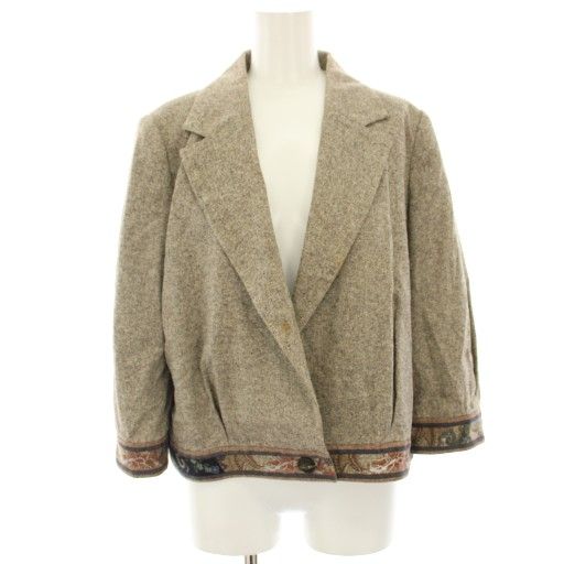 【新品未使用】LEONARD ジャケット七分袖 絹 シルク レオナール FASHION テーラードジャケット 絹 シルク 七分袖 13R