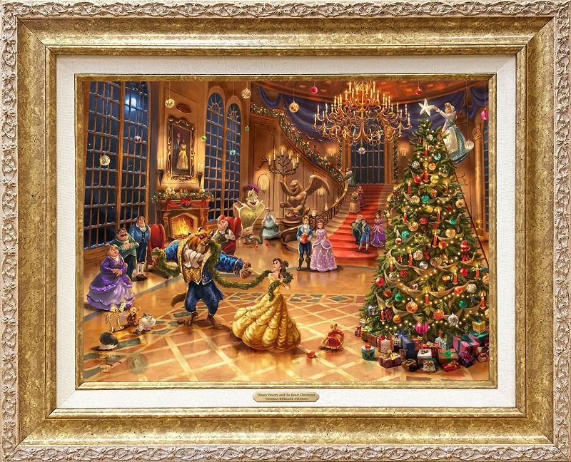 Disney - 値下げ！美女と野獣　クリスマス限定アート　トーマスキンケード作　新品 値下げ！美女と野獣クリスマス限定アートトーマスキンケード作