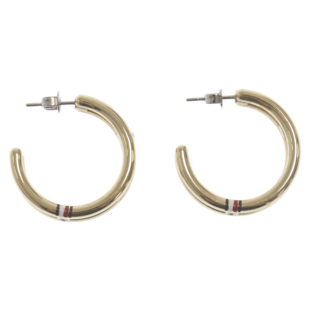 TOMMY HILFIGER (トミーヒルフィガー) ロゴフープピアス ゴールド 