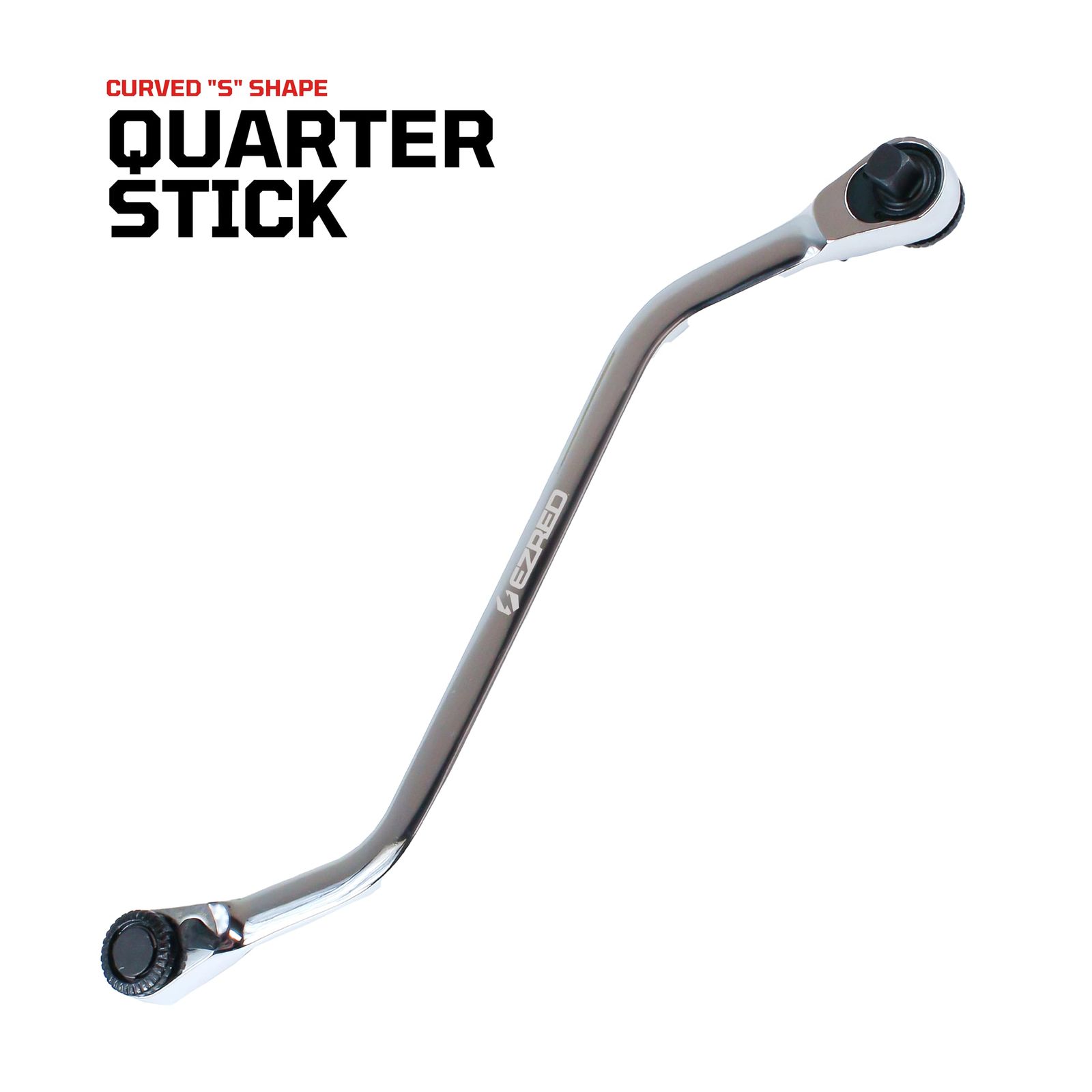 EZRED 4SS8 S字クォータースティック 1 4インチスクエアソケットと磁気ビットドライブ 薄型で排気作業 ボディワーク ダッシュボードに最適