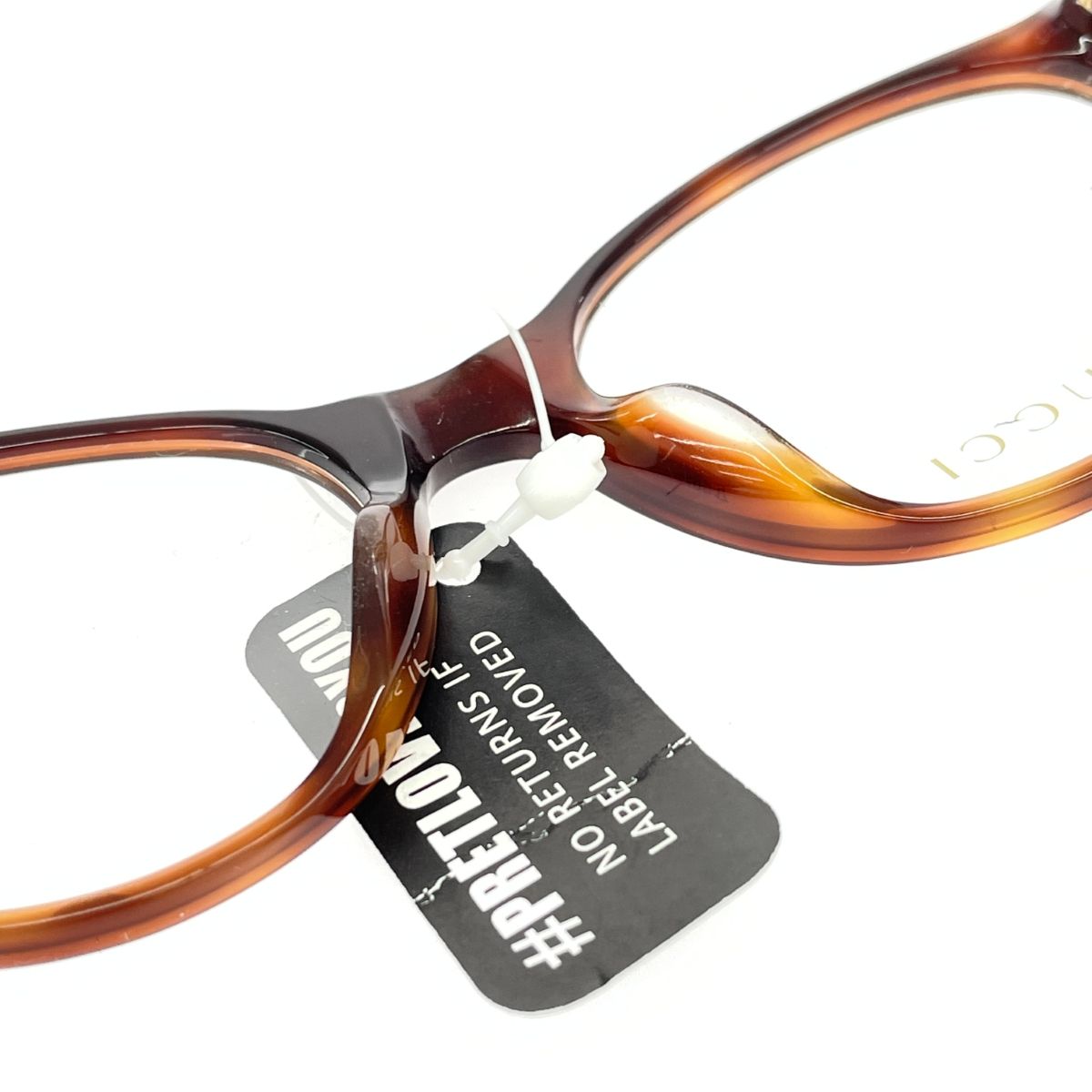 GUCCI グッチ メガネフレーム  インターロッキング/べっ甲柄/プラスチック/ GG0487OA   ブランク×クリア レディース / 240001167411 GUCCI グッチ メガネフレーム インターロッキング/べっ甲柄