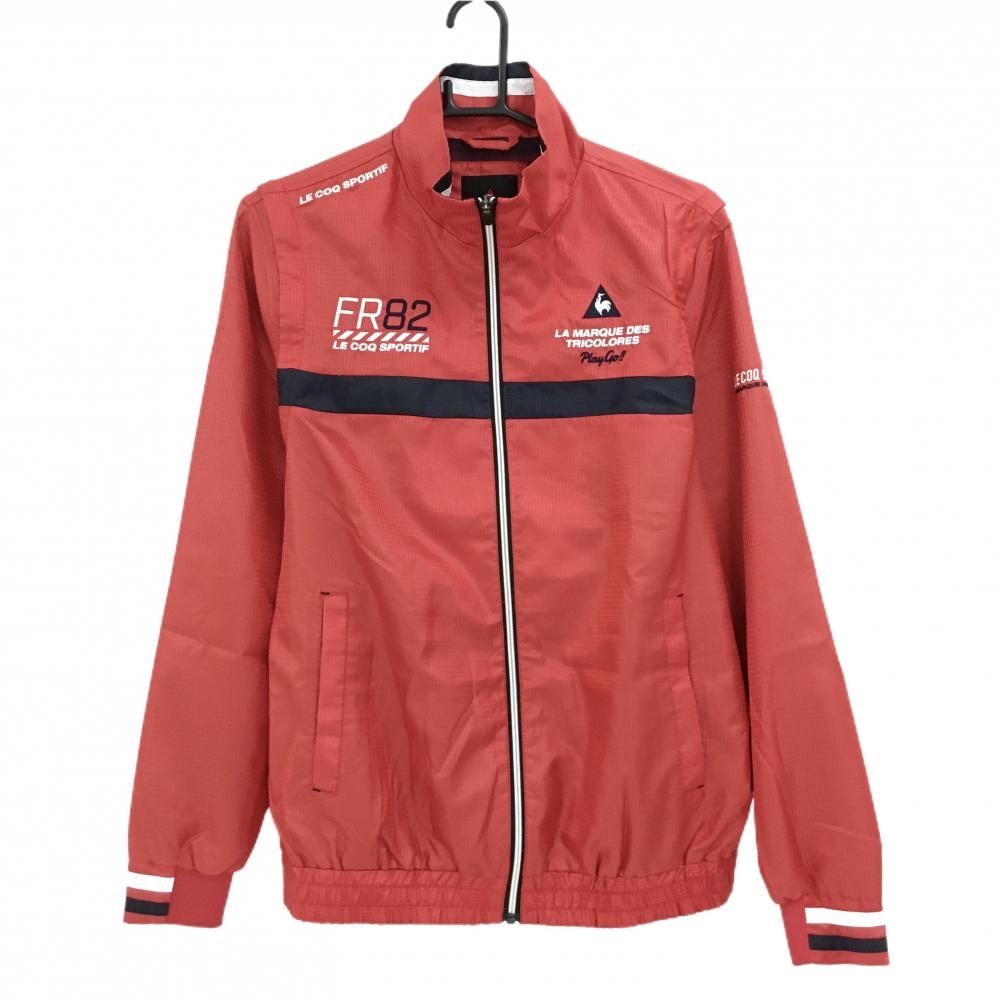 超美品】ルコック 2WAYジャケット レッド×ネイビー スクエア柄地模様