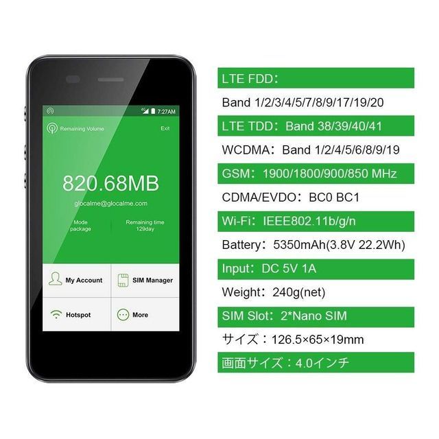 中古】SIMフリー WiFiルーター 国内4キャリア 海外対応 モバイル