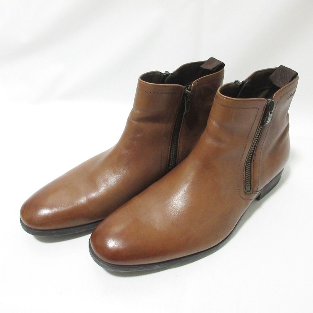 美品 Clarks クラークス レザー サイドジップ ショートブーツ