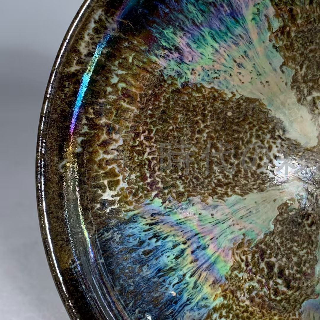 中国古美術 旧蔵 宋 建窯 曜変 七彩 蛇皮文 盞 古陶磁器 茶碗 茶道具 中国古玩 唐物 古賞物 時代物 R07092320 WWW_IBETON_RU