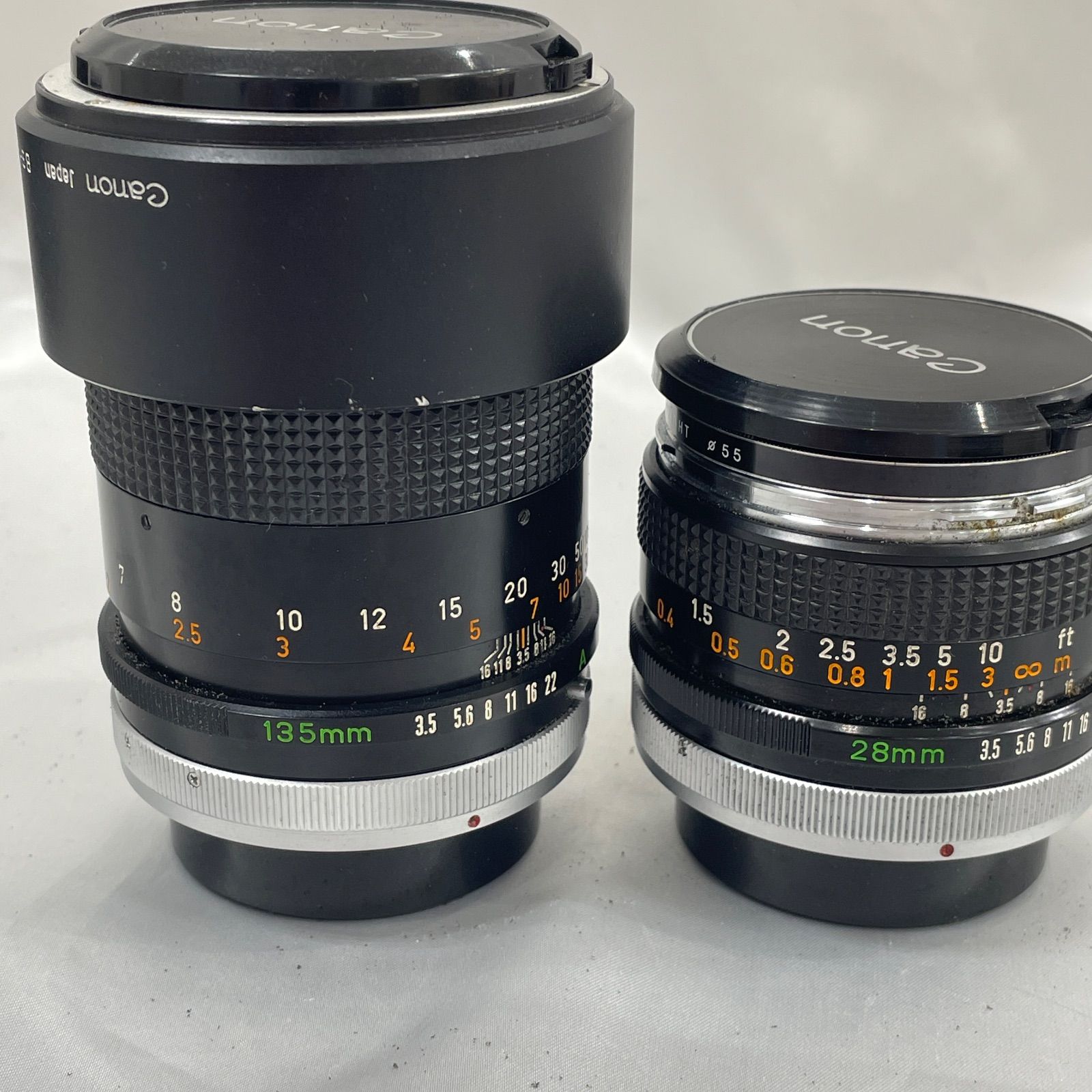 A【ジャンク】Canon FDレンズ 2本セット 28mm F3.5 / 135mm F3.5 