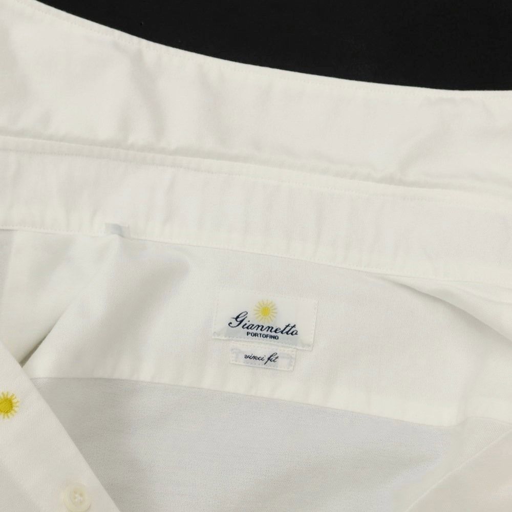 【中古】ジャンネット giannetto コットン ホリゾンタルカラーシャツ ホワイト【サイズ40】【メンズ】