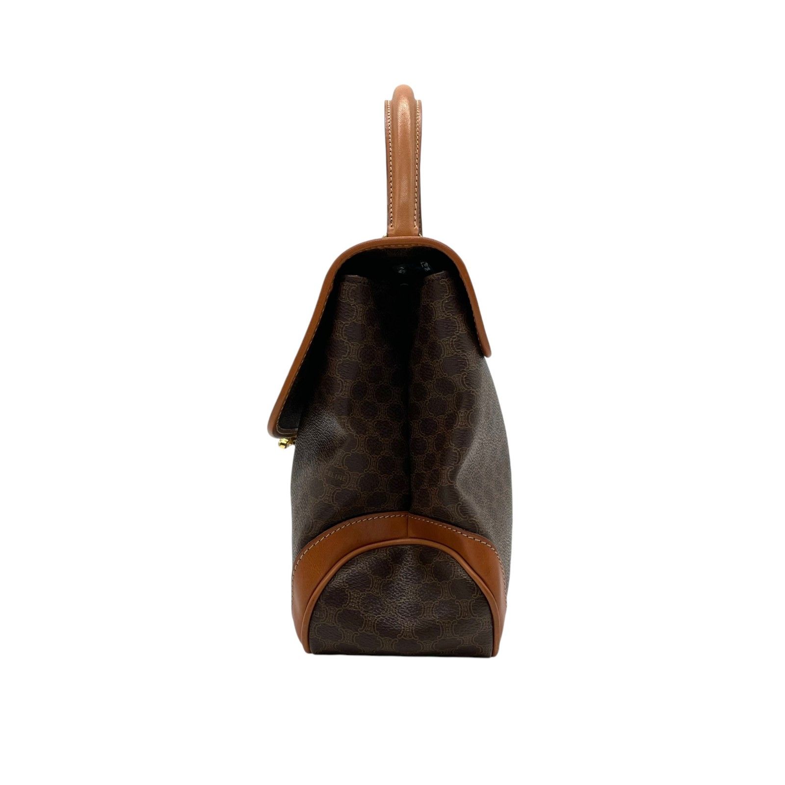 美品 セリーヌ ハンドバック マカダム レザー ヴィンテージ　ゴールド金具 CELINE 未使用保管品 セリーヌ マカダム ブラゾン トリオンフ 柄