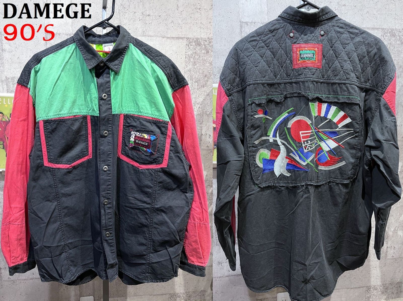 90'S MAJOR DAMAGE 切替シャツ 3 メジャーダメージ ヒップホップ クロスカラーズ 90'S MAJOR DAMAGE 切替シャツ 3 メジャーダメージ ヒップホップ