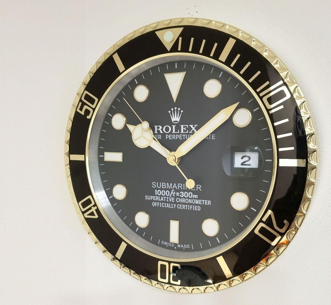 サブマリーナ　ブラック掛け時計　非売品 ロレックス ROLEX 掛け時計 サブマリーナブラック-MM輸入 - メルカリ