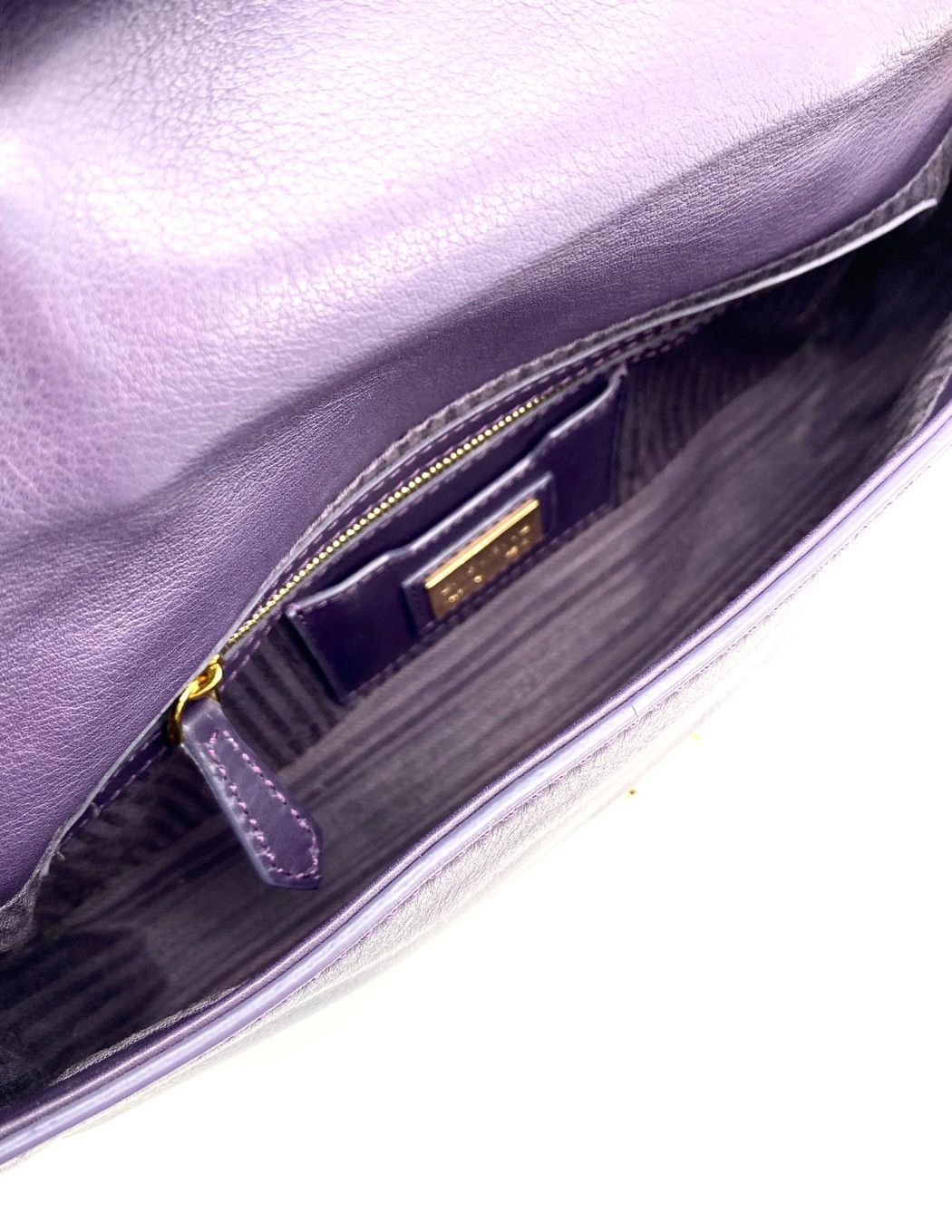 FENDI フェンディ マンマバケット ショルダーバッグ レザー パープル