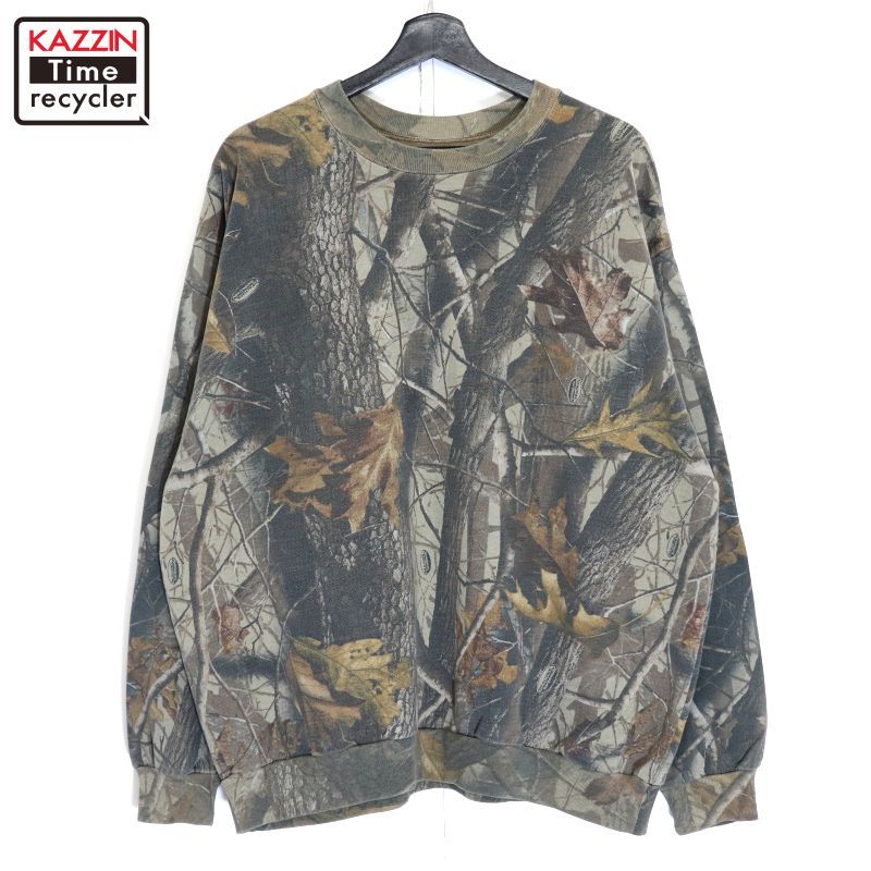 90s USA製 vintage OUTDOOR ACE OUTFITTER リアルツリーカモ スウェット トレーナー メンズ 表記XXLサイズ
