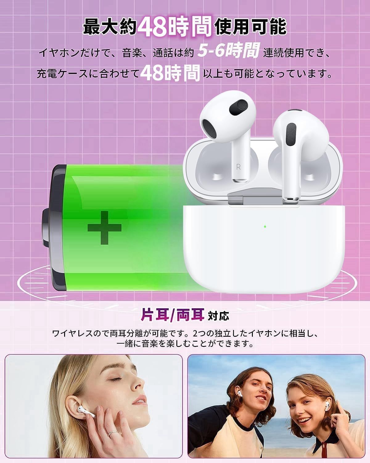 【在庫処分】【MFi認証エアポッツ】AirPods エアポッツプロ イヤホンえあほっつブルートゥースイヤホンワイヤレスイヤホンAirpods ProイヤホンBluetooth5.3インイヤインイヤーエアポッズインイヤイヤホン瞬時接続自動ペアHI-FIイヤホン 