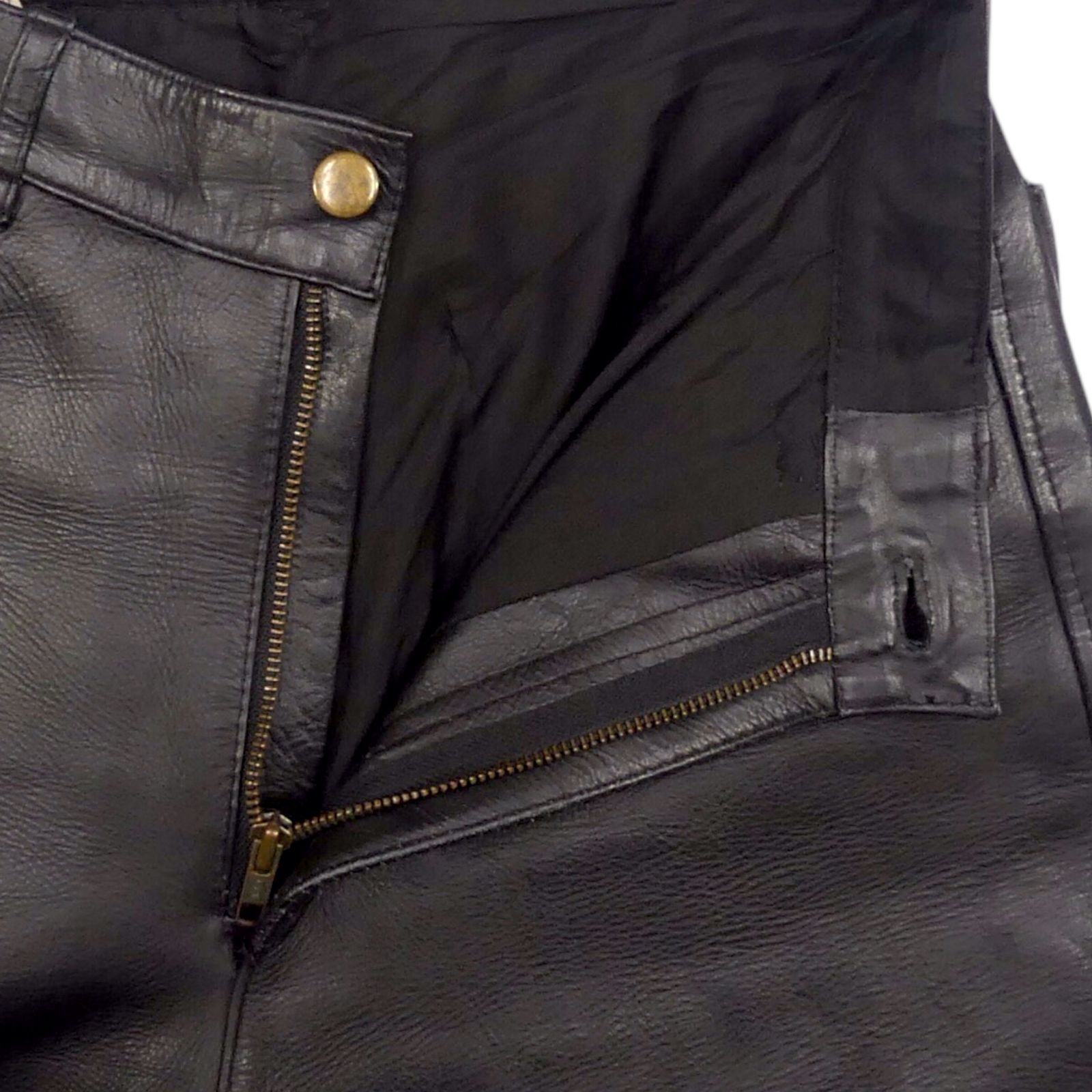E レザーパンツ 本革 メンズ W30 黒 牛革 革パンツ 本皮 レザー