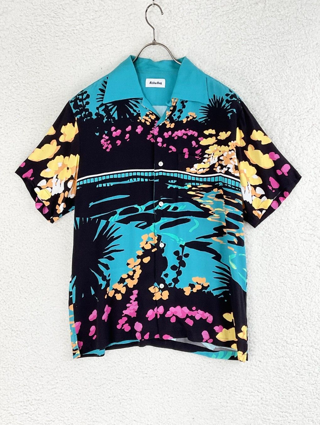 ALOHA RUG アロハシャツ　アロハラグ お値引き交渉大歓迎】美品 M Aloha Rug × 永井博 ミント