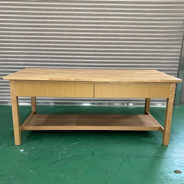 当店人気NO.1。 作業台 ワークテーブル 木製 収納付 天然木 1800×900 完成品 ●112106