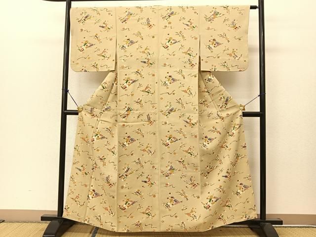 平和屋着物○上質な小紋 草花文 暈し染め 正絹 逸品 DAAR0159yyy