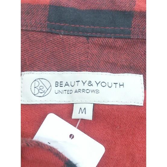 ◇ BEAUTY & YOUTH UNITED ARROWS チェック 長袖 シャツ サイズM レッド ブラック メンズ P  【1208250002006】