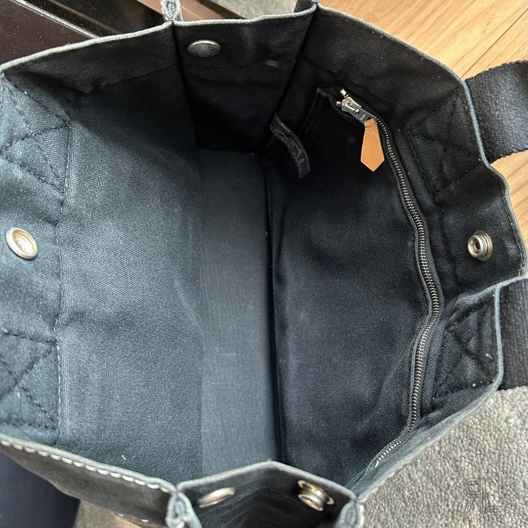 色褪せあり✦定番人気色✦HERMES ドーヴィル PM BLACK 黒 トートバッグ 
