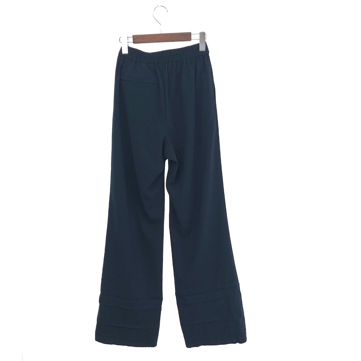 HYKE ハイク ストレッチワイドレッグ パンツ サイズ:1 222-12190-044 ネイビー  レディース 　240001109692