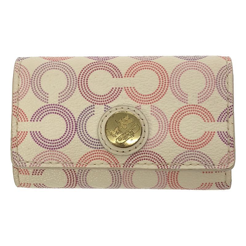 COACH / コーチ | レザー キーケース | オフホワイト/ピンク系 - メルカリ