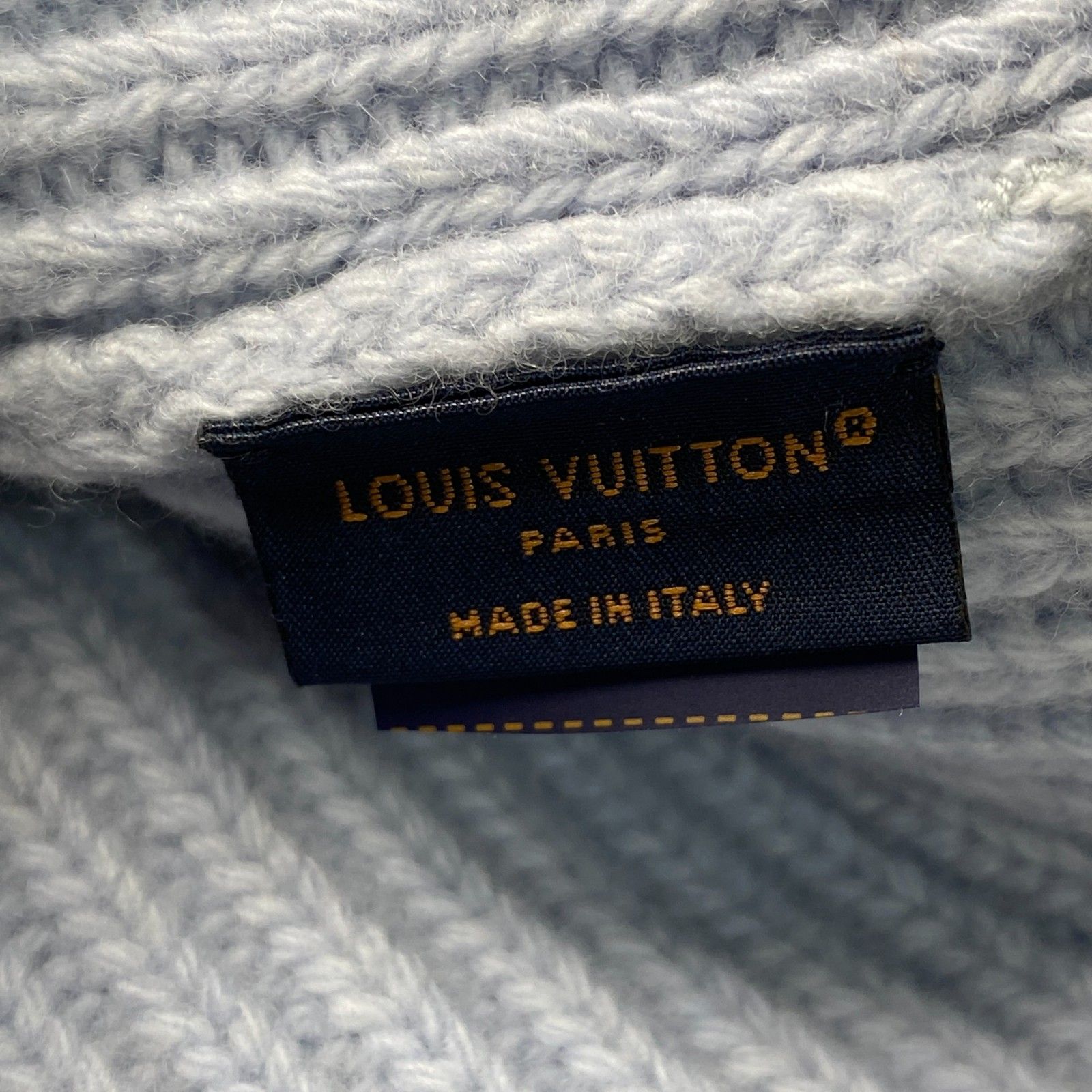 LOUIS VUITTON ブラックニット帽 ビーニー 黒白 ルイ ヴィトン LOUIS