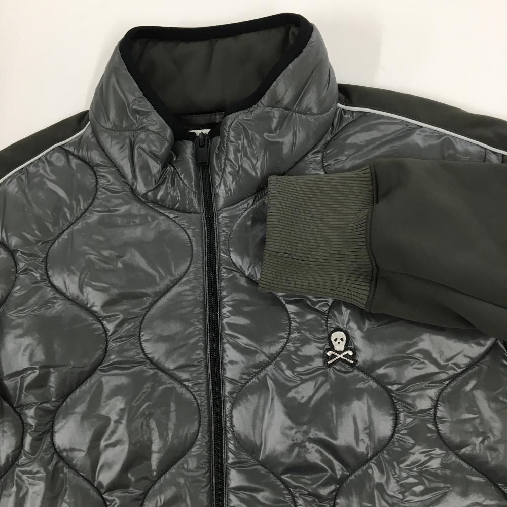 新作モデル続々入荷中！ 超 マークアンドロナ 異素材中綿ジャケット カーキ 一部中綿 スカル メンズ 50 XL ゴルフウェア MARK＆LONA 当時物