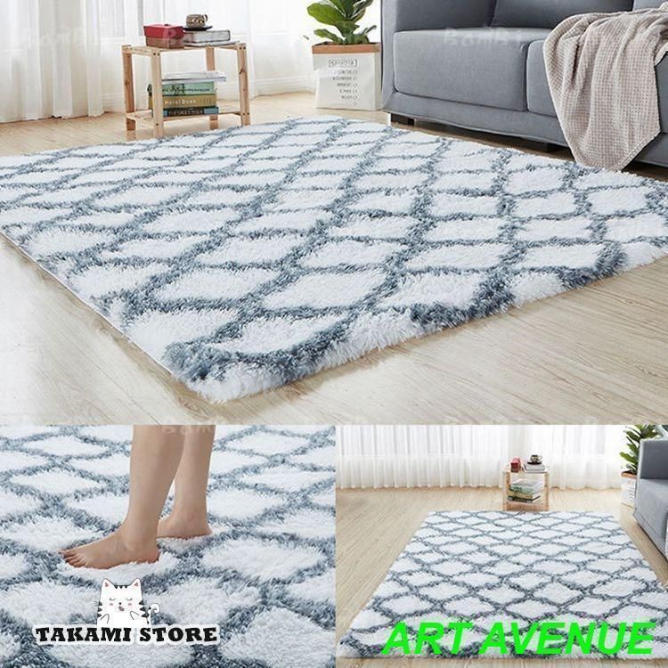 ラメ シャギーラグ グレー マット 絨毯 200×140 デコホーム ニトリ