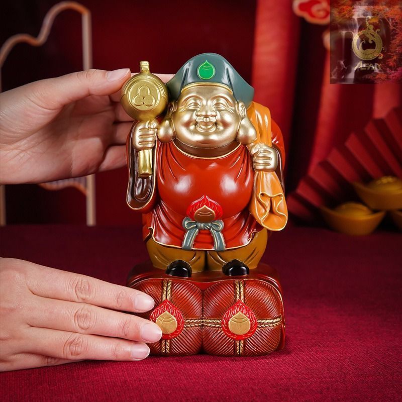 大黒天 七福神 職人手作り 彩金 彩繪 木彫仏像 仏教工芸品 開運 幸運 財運 金運 仏像 無病息災 子宝 健康運 縁結び 商売繁盛 浄化 風水