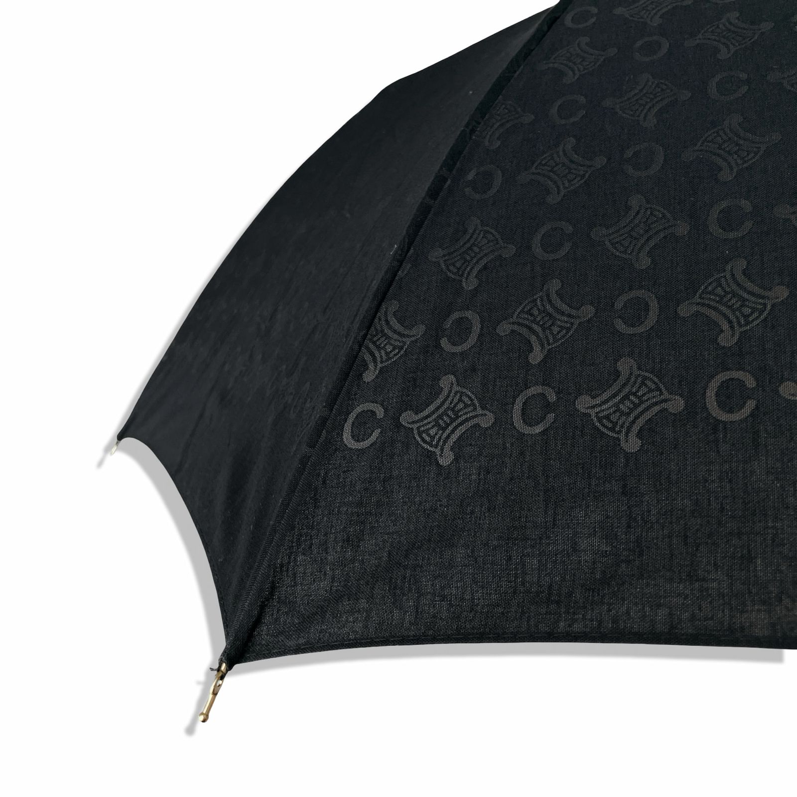 【大好評販売】 CELINE セリーヌ トリオンフ柄 折りたたみ 晴雨兼用 傘 日傘 ブラック マカダム レディース