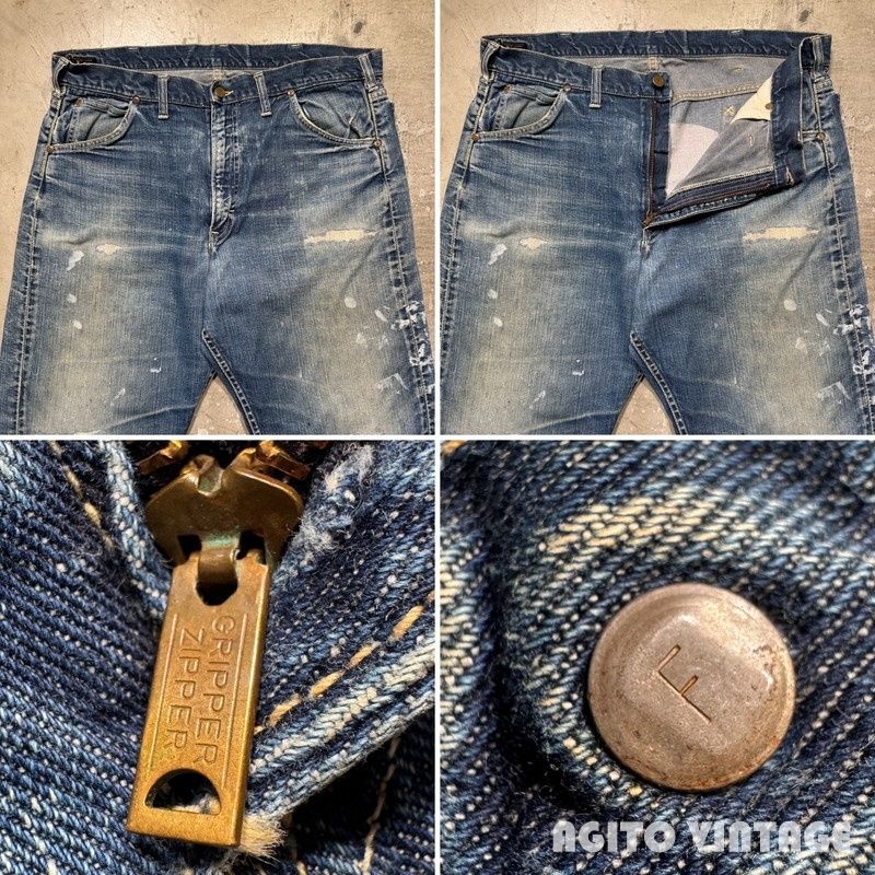 50's~ Lee 101Z デニム 初期サイド黒タグ 片耳 刻印F ピスネームMR無