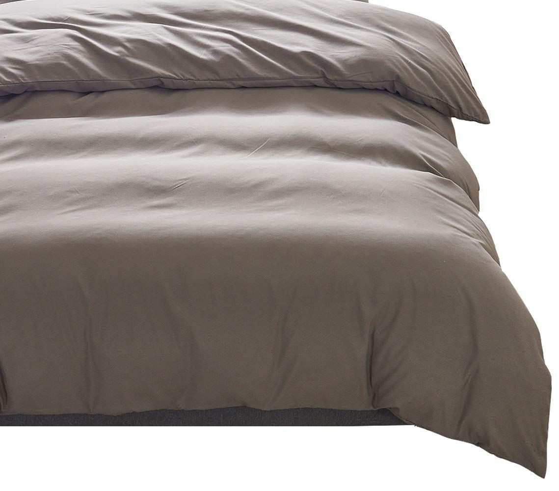グレー_キング・230x210cm 掛けふとんカバー キング 230x210cm グレー 綿混 無地 布団カバー 洗い替え 防ダニ 防シワ オールシーズン 速乾 通気 単品売り