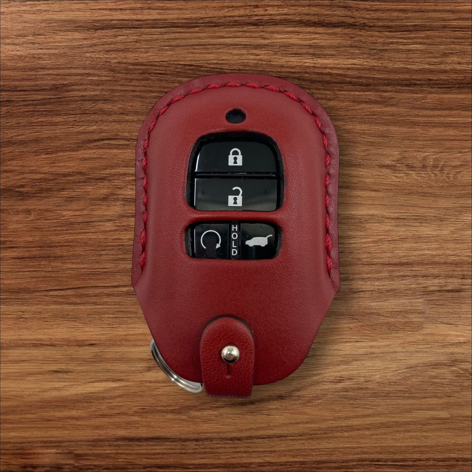 伊の蔵レザー ホンダ Type-D2 キーケース VEZEL inokuraleather (赤x赤 
