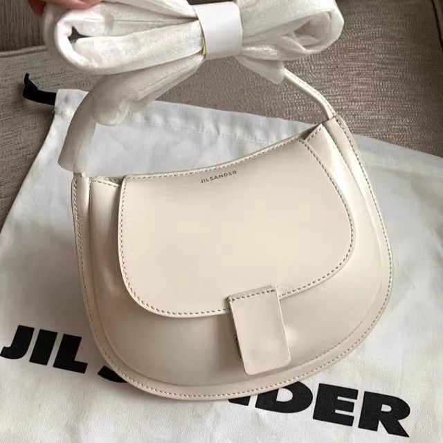 Jilsander スタイリッシュな鞍バッグ ショルダー バッグ #ホワイト