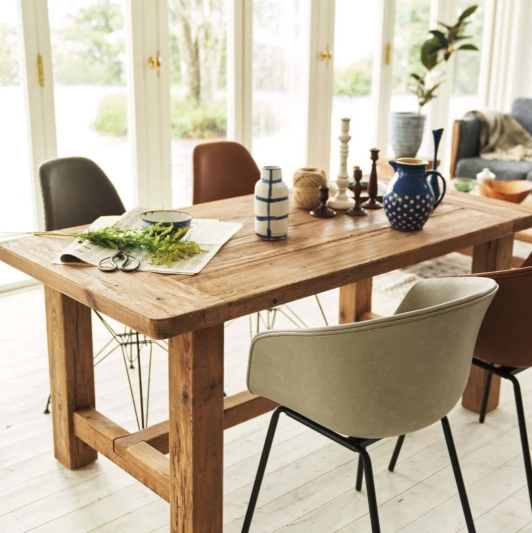 ♪４人掛 天然木 アンティーク調 ダイニングテーブル 幅160cm 古材