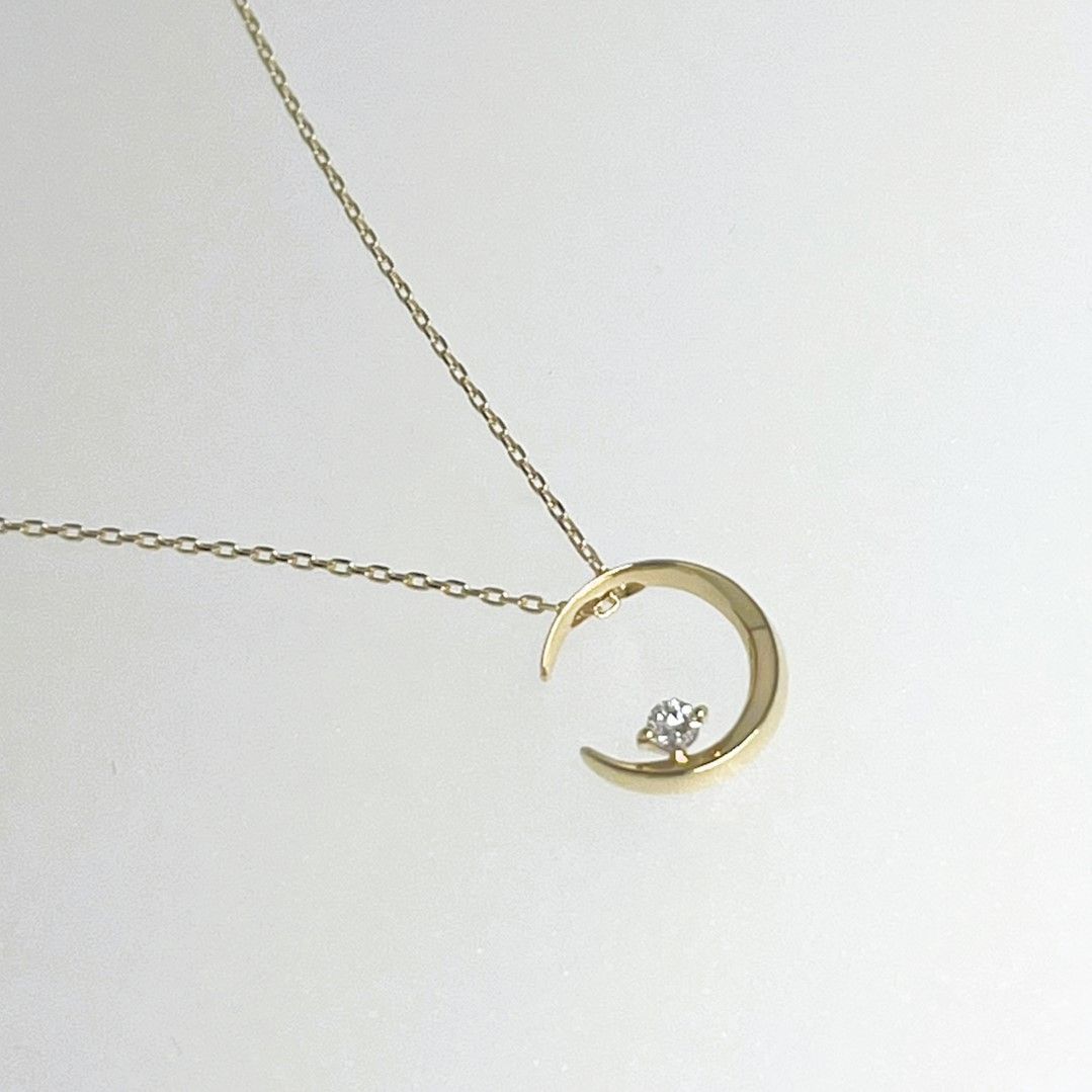 DIAMOND MOONLIGHT NECKLACE(2ZN1440)K18 ネックレス｜スター