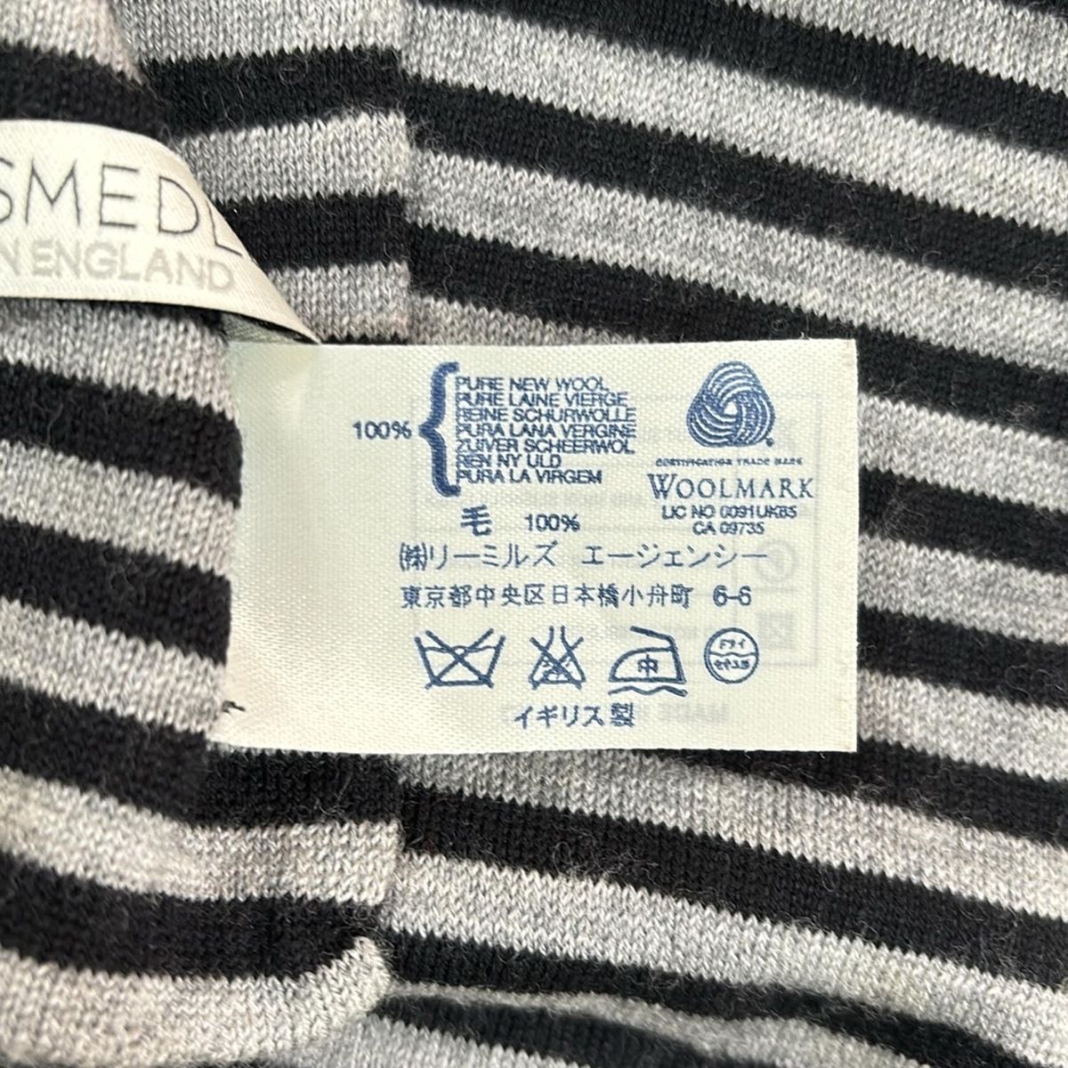 JOHN SMEDLEY(ジョンスメドレー) マフラー美品 - 黒×グレー