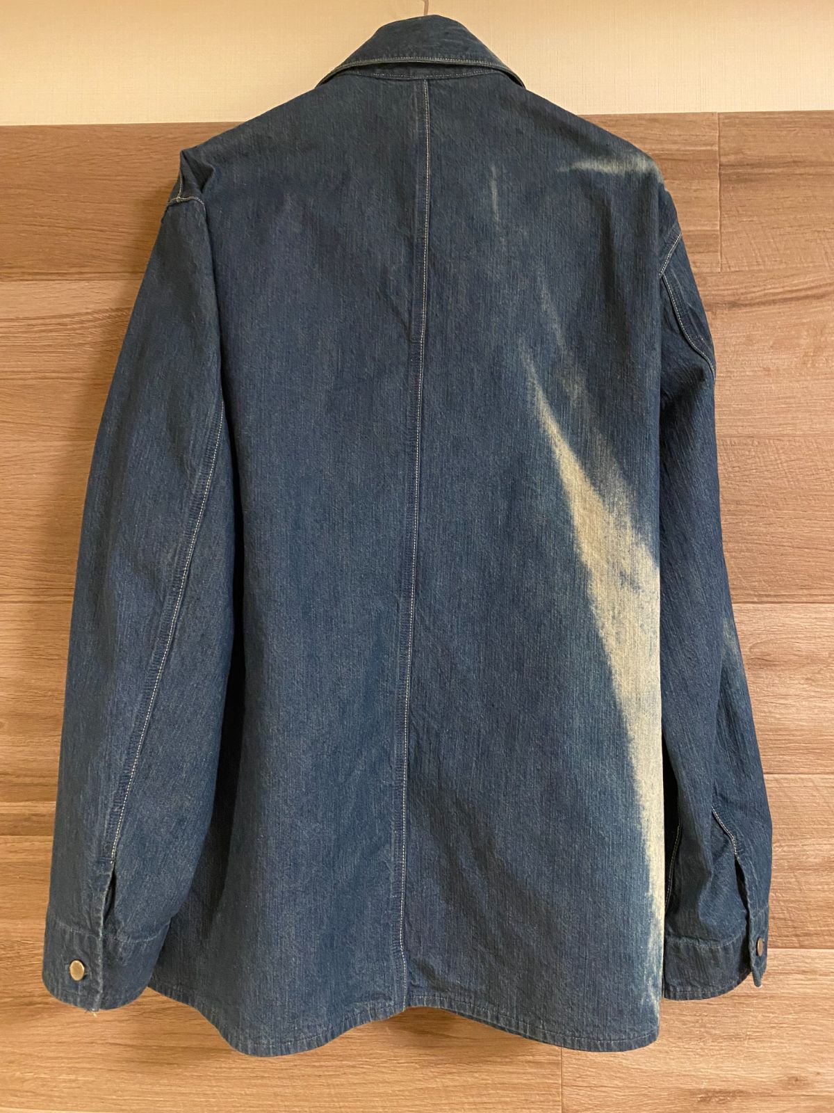 オーラリー】SUN FADE BLEACH LIGHT DENIM SHIRTS BLOUSON #SUN