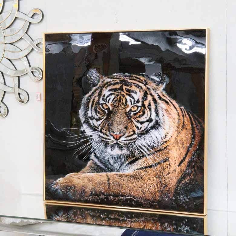 アートフレーム トラ/タイガー/虎 絵画 クリスタルピクチャー アートフレーム トラ/タイガー/虎 絵画 クリスタルピクチャー