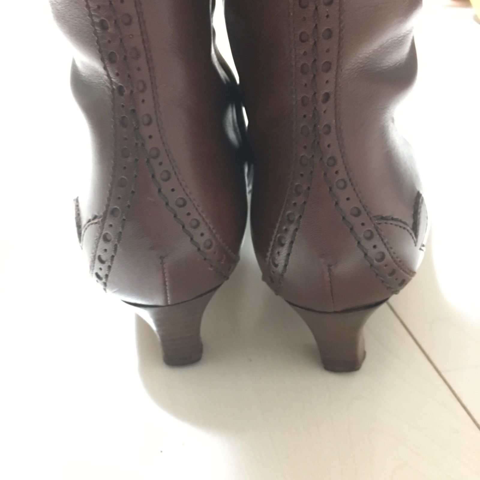 ルイヴィトン LOUIS VUITTON ロングブーツ ブラウン レザー 36