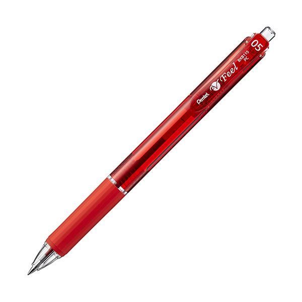 まとめ) ぺんてる 油性ボールペン ビクーニャフィール 0.5mm 赤 BXB 高速配送 ￥6857.12