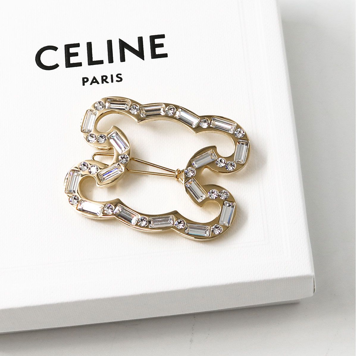 CELINE セリーヌ 461BT6BRS トリオンフ フレーム ヘアクリップ ヘア 