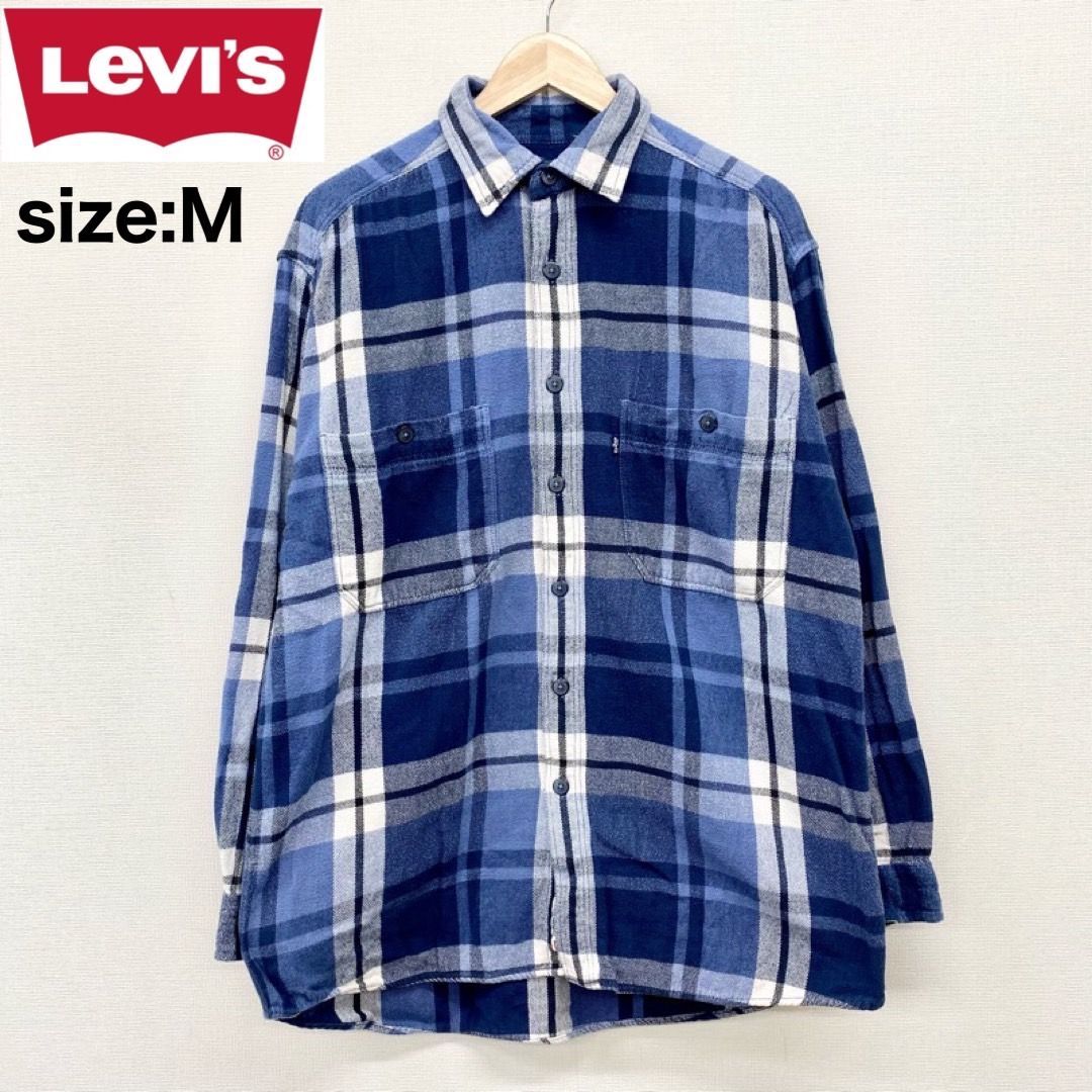 US古着 リーバイス Levi's フランネル シャツ チェック柄 長袖 メンズ