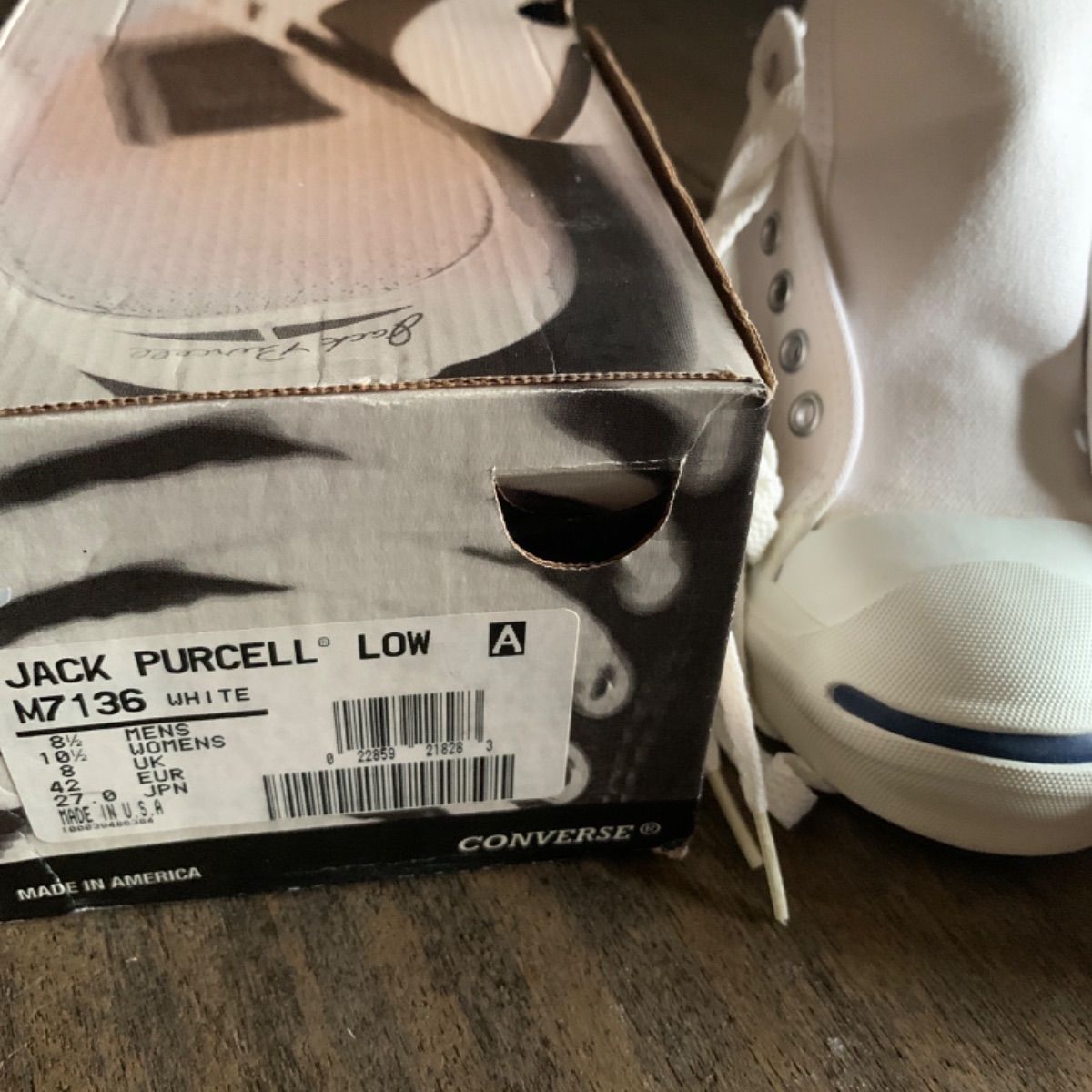 USA製 デッドストック コンバース ジャックパーセル ホワイト 27.0cm  