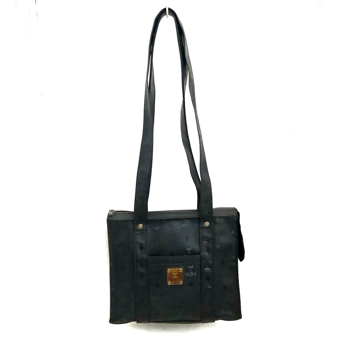 美品 MCM エムシーエム ハンドバッグ MCMライン ナイロン ブラック 黒 