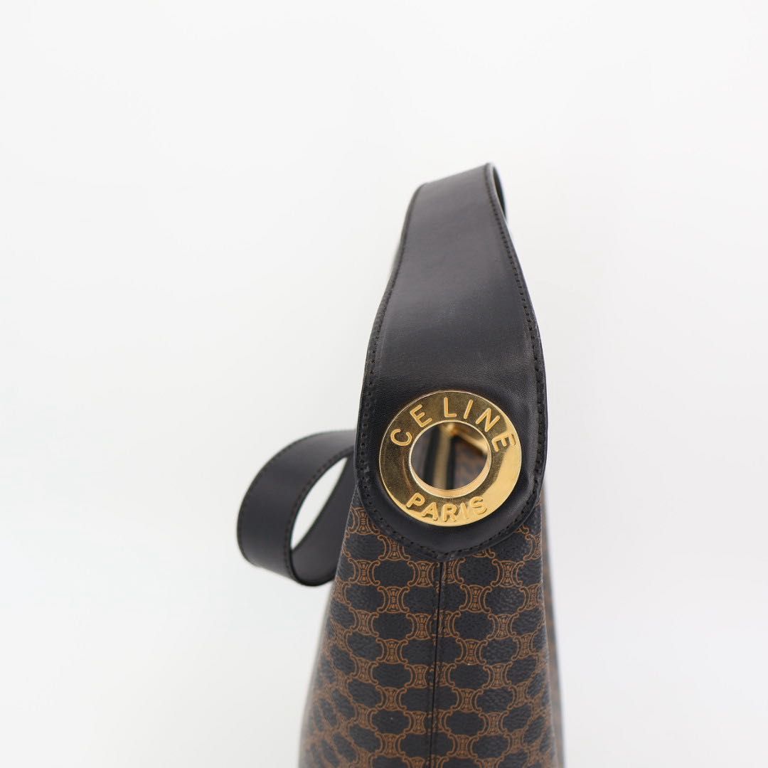 セリーヌ CELINE ワンショルダーバッグ 黒マカダム サークルロゴ