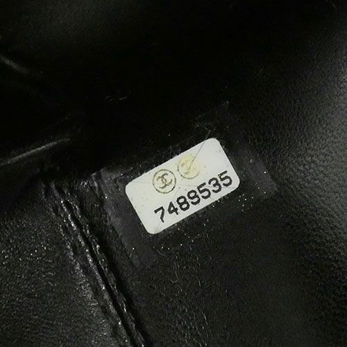 シャネル カメリア ハンド チェーンバッグ サテン ブラック T-J5046
