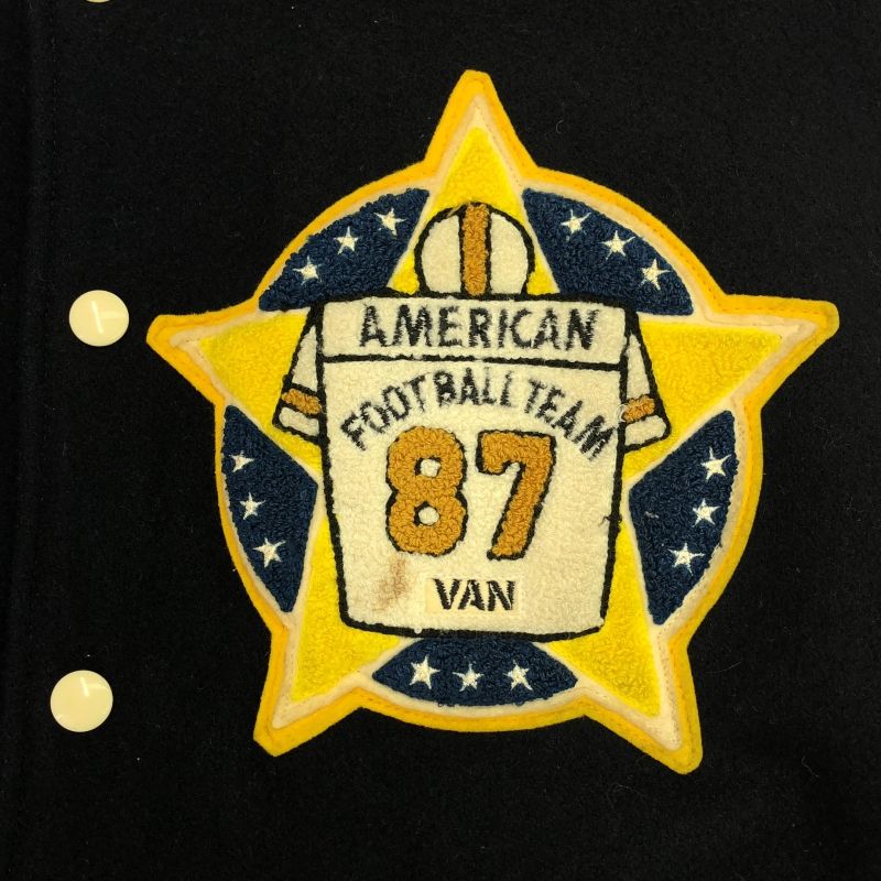 中古】00s VAN アーチロゴスタジャン ワッペン87 サイズLL オールド