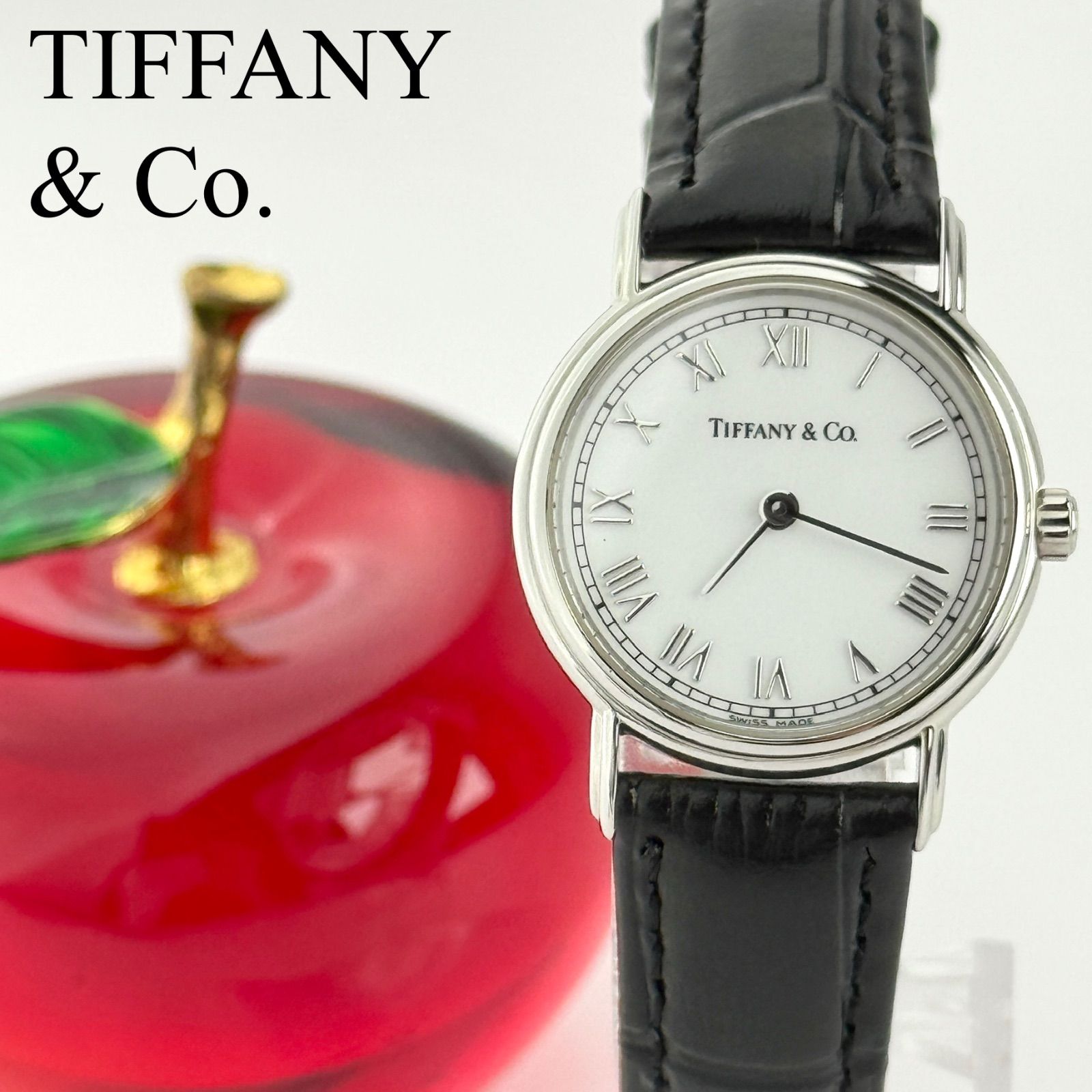 ティファニー クラシック ラウンド 新品ベルト 新品電池 レディース